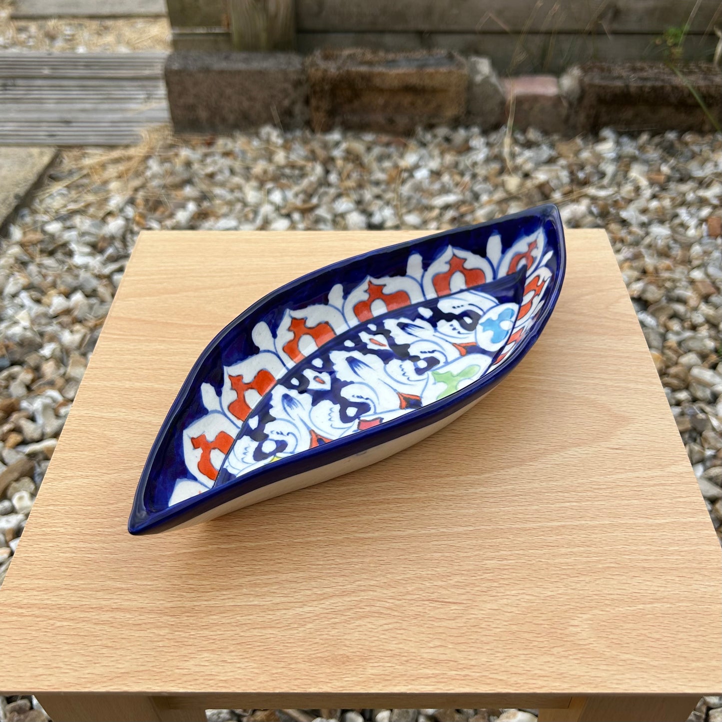 Patta Serving Dish - Spring on Cobalt