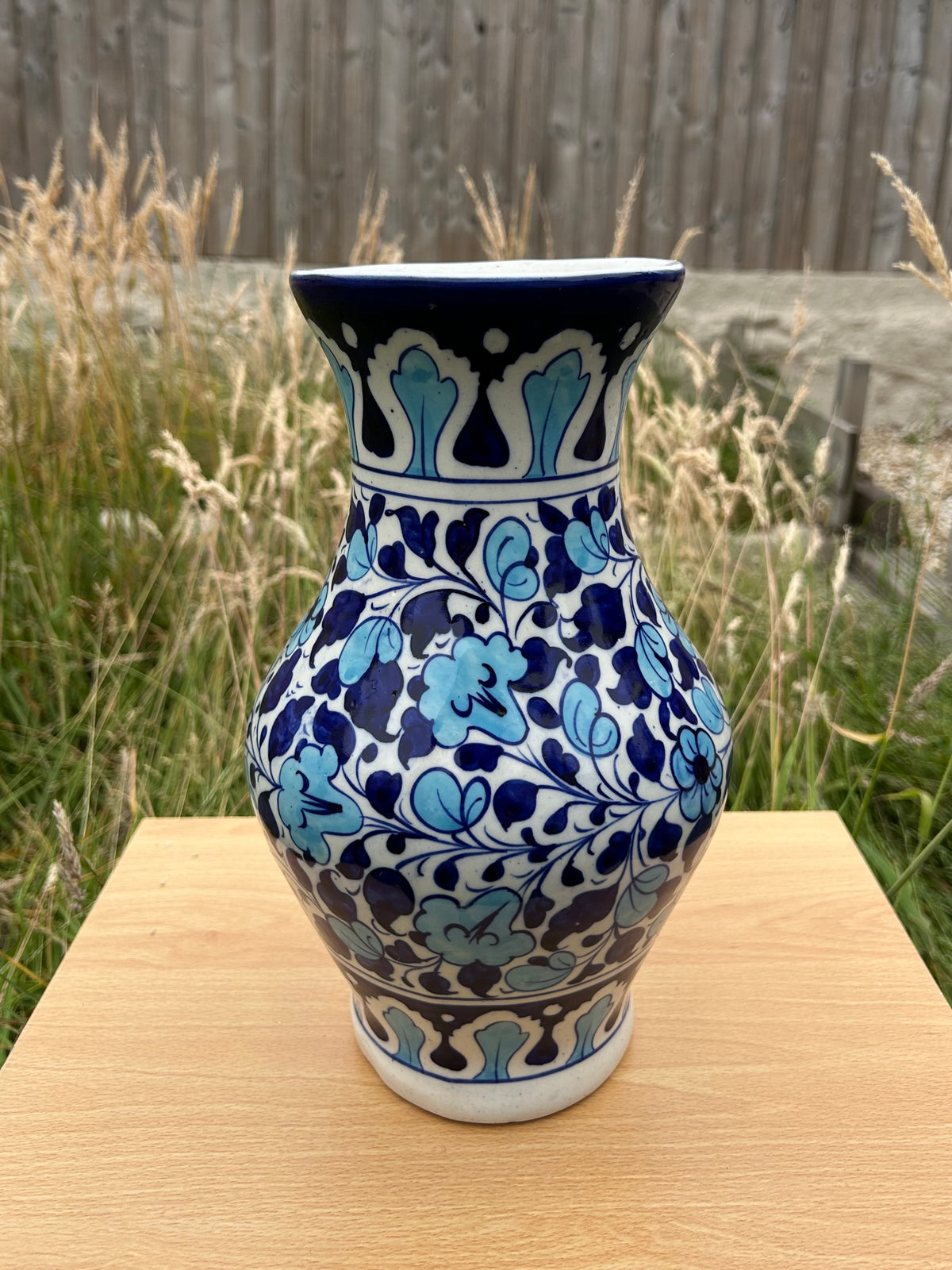 Neelam Surahi Vase - Sky and Cobalt on a Surahi shape