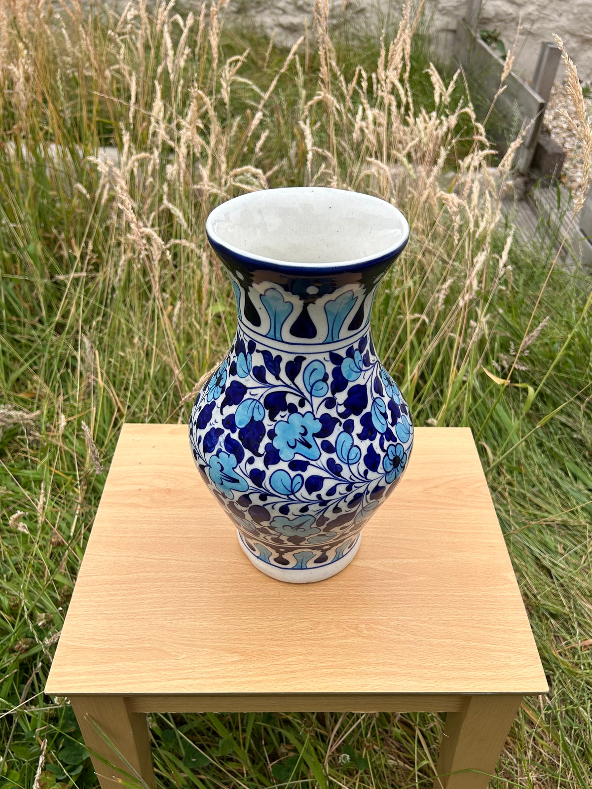Neelam Surahi Vase - Sky and Cobalt on a Surahi shape