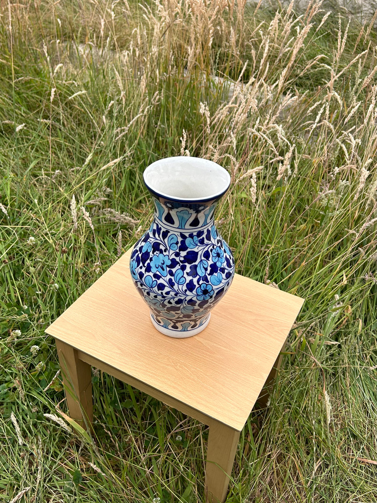 Neelam Surahi Vase - Sky and Cobalt on a Surahi shape