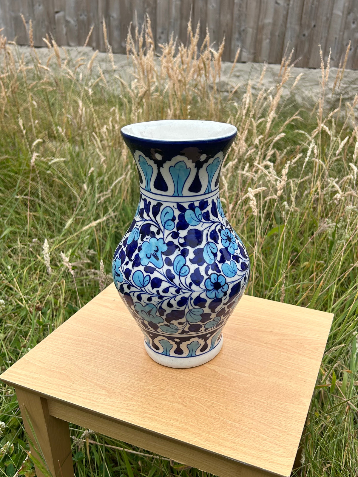 Neelam Surahi Vase - Sky and Cobalt on a Surahi shape
