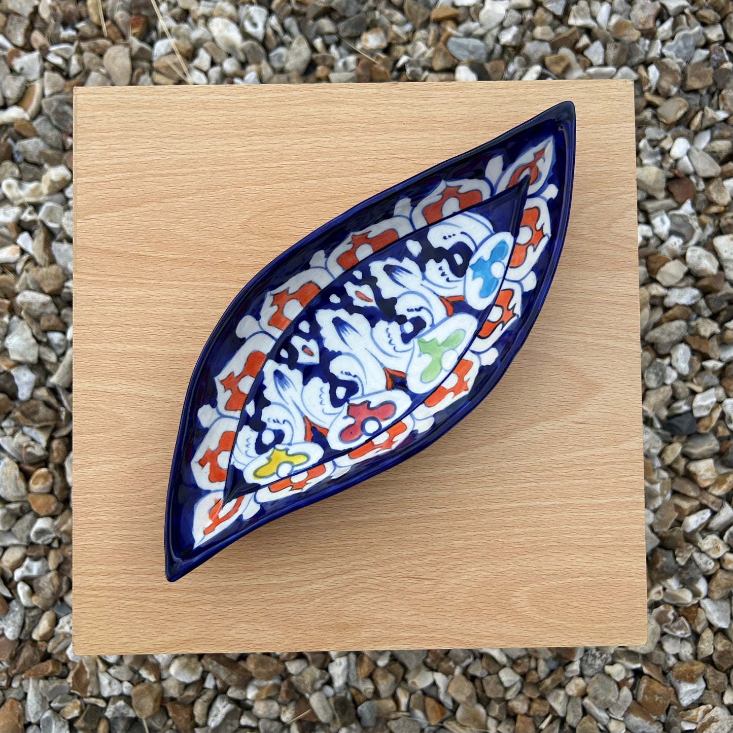 Patta Serving Dish - Spring on Cobalt