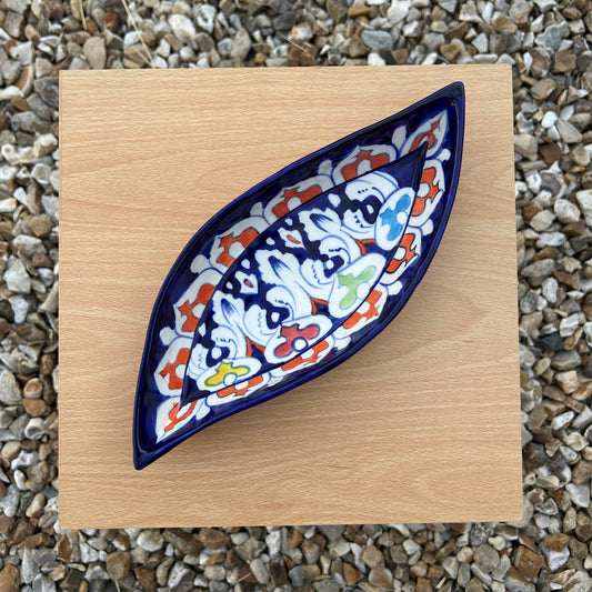 Patta Serving Dish - Spring on Cobalt