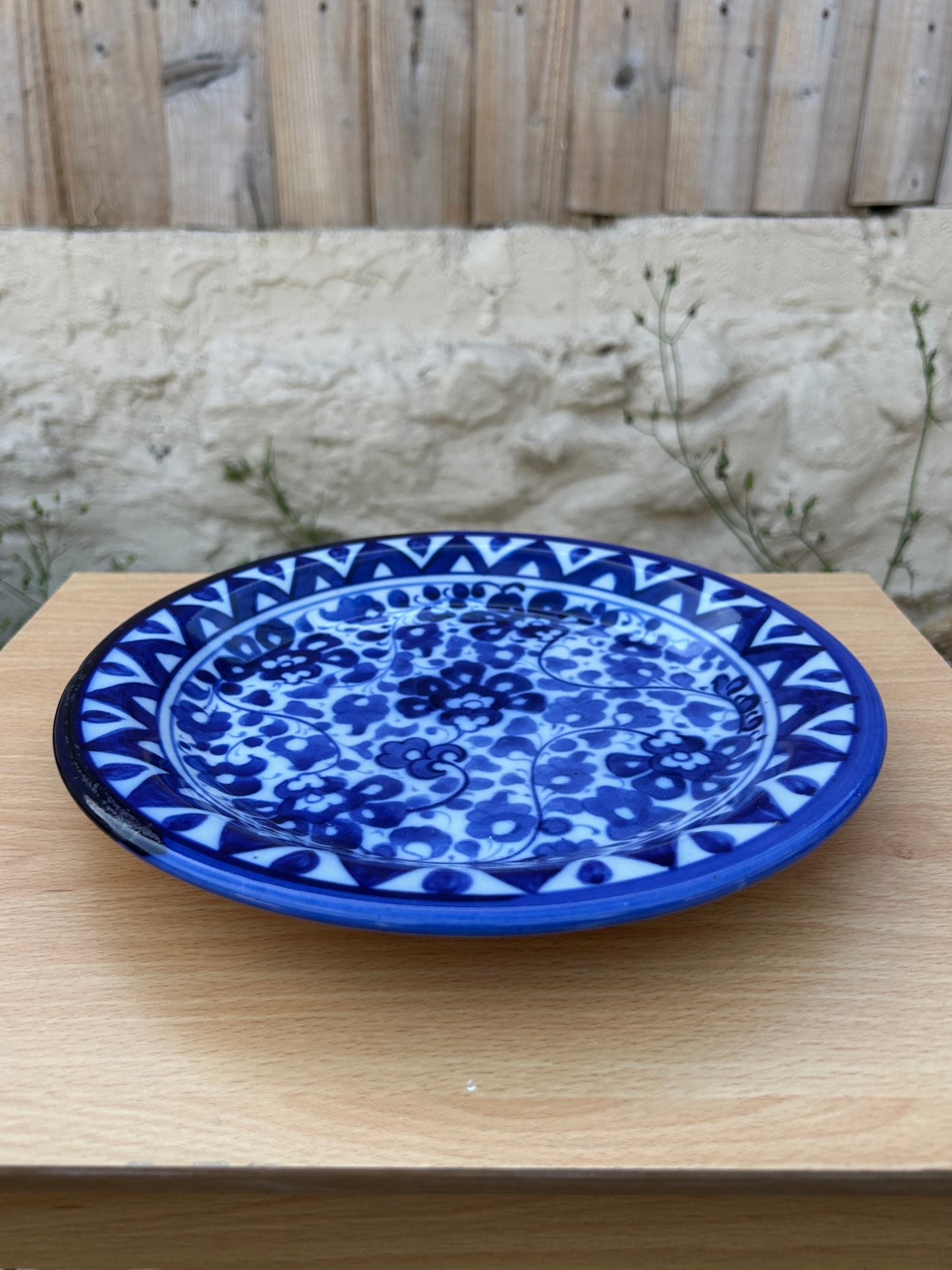 Phulkari Dinner Plate - Floral Cobalt