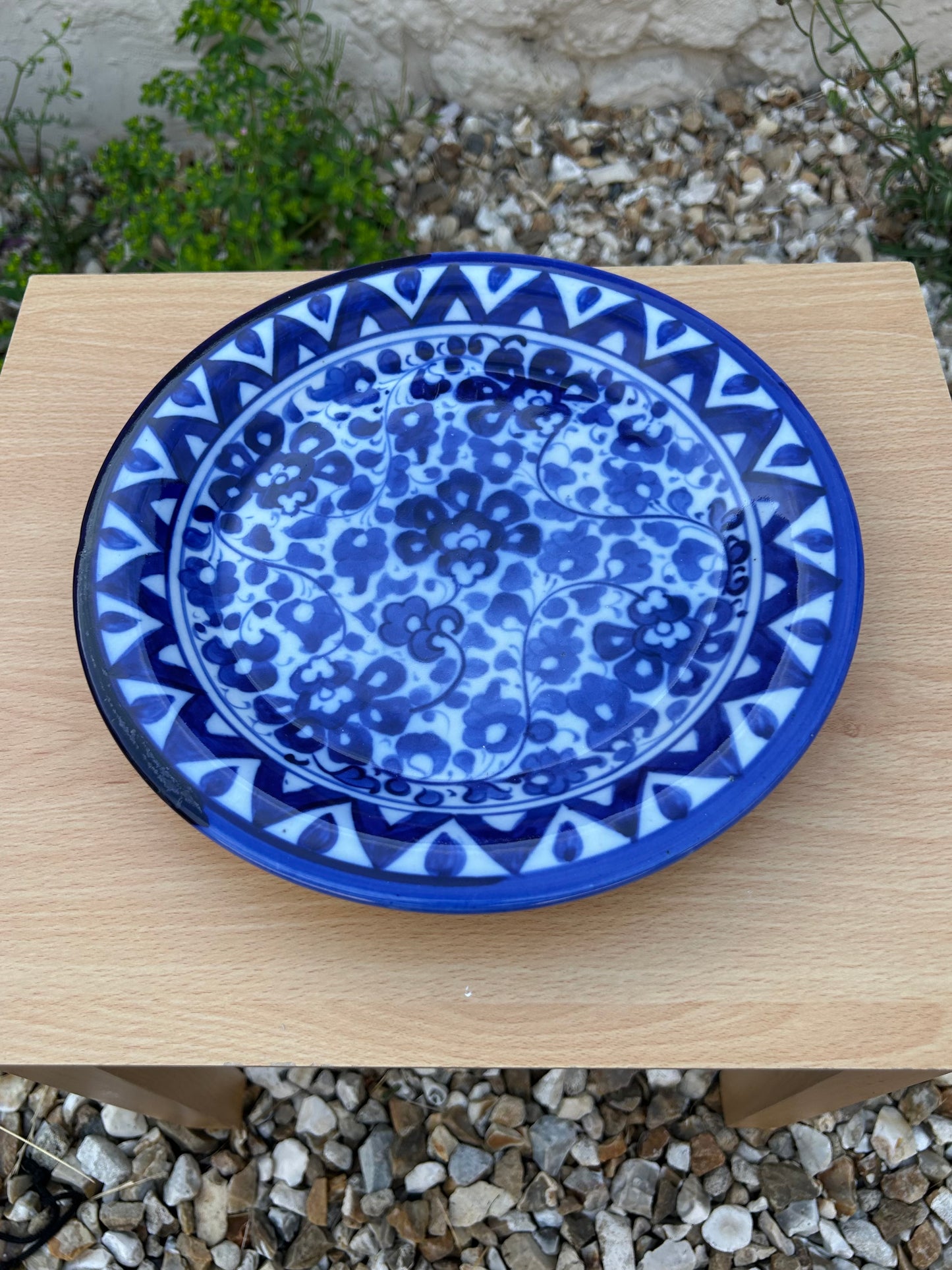 Phulkari Dinner Plate - Floral Cobalt