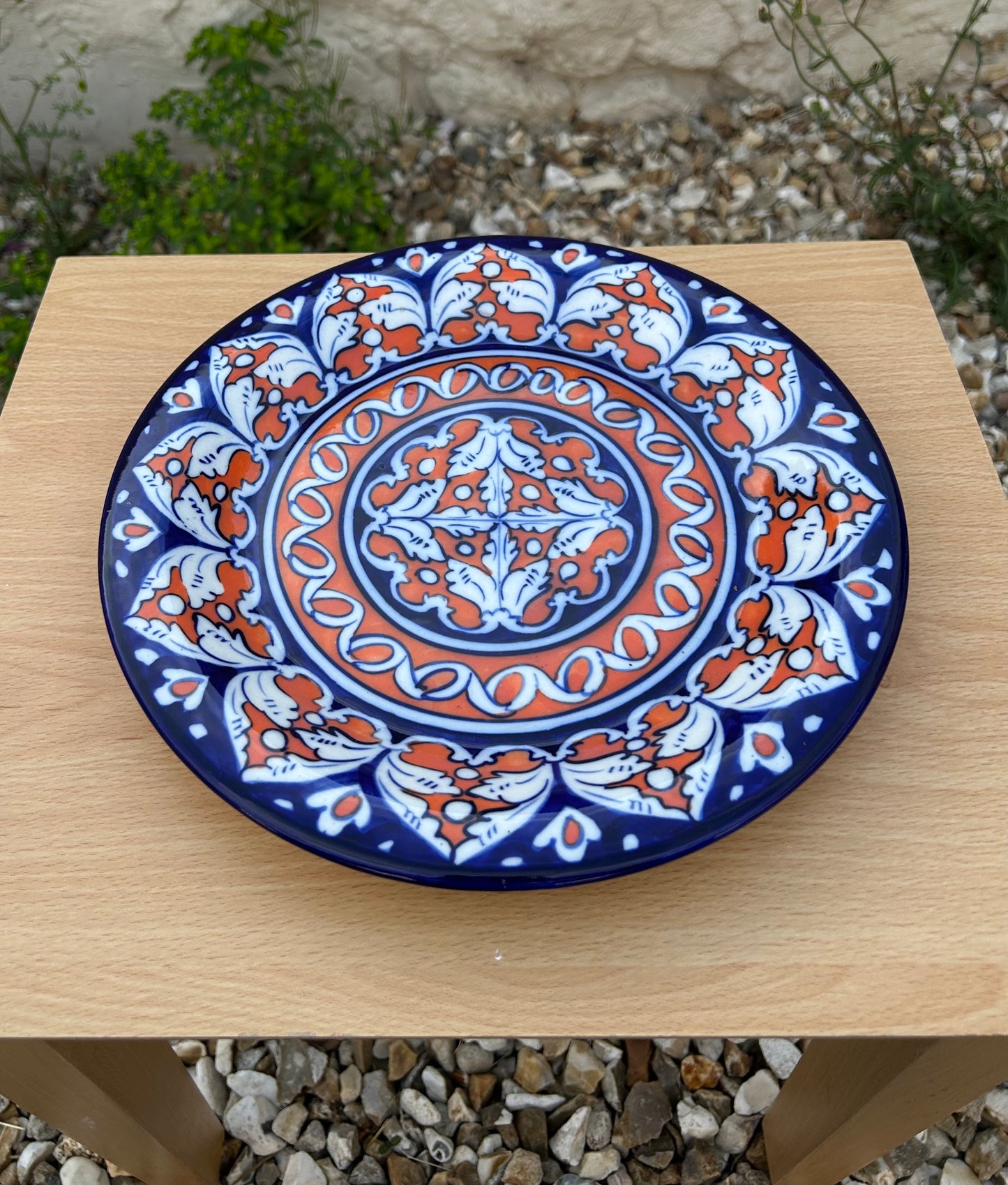 Andalus Dinner Plate -  Clementine on Cobalt