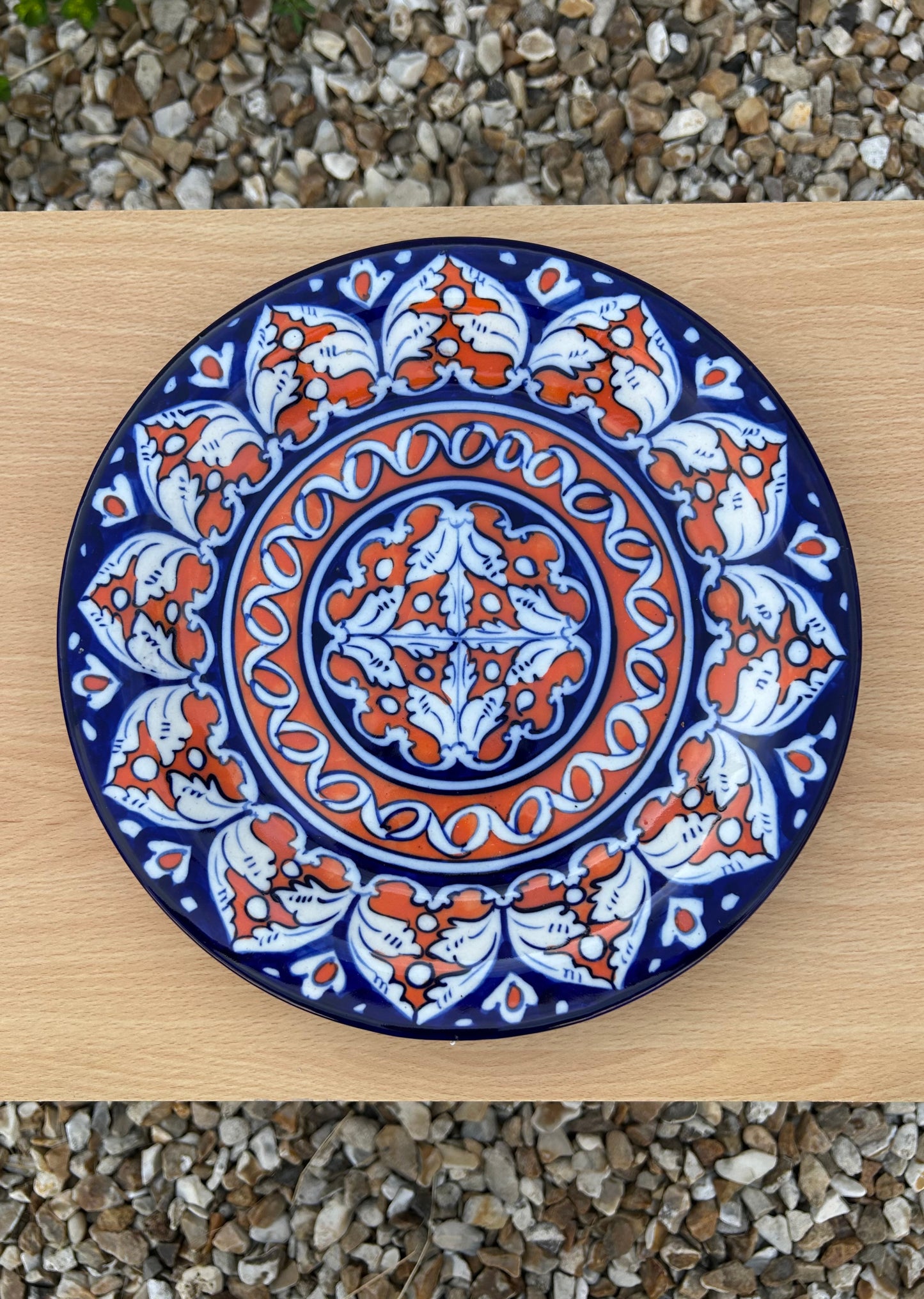 Andalus Dinner Plate -  Clementine on Cobalt