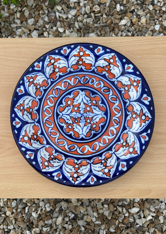 Andalus Dinner Plate -  Clementine on Cobalt